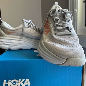 Hoka Bondi 8. Gently used. Harbor Mist/Lunar Rock